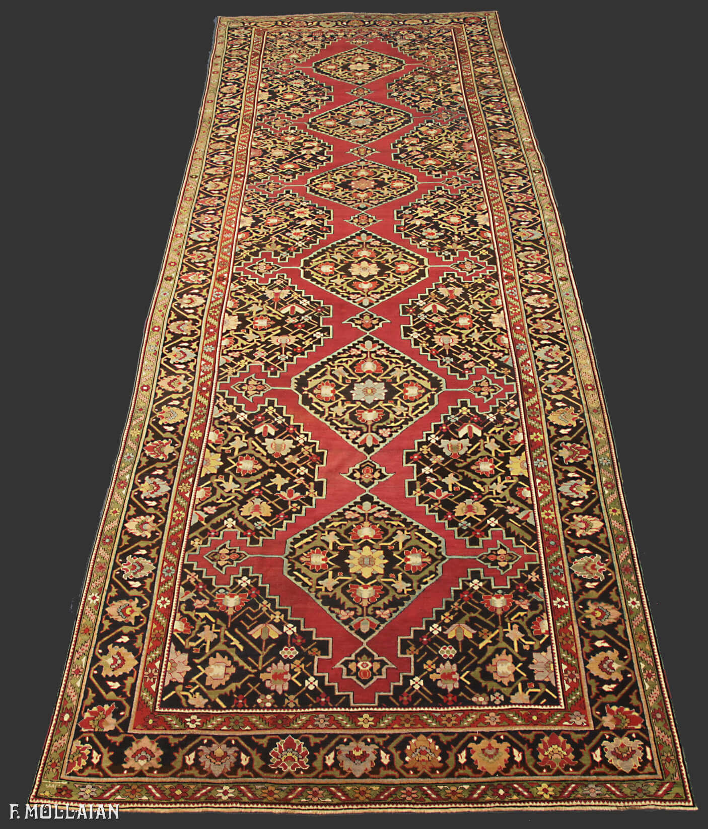 Antique Caucasian Karabakh (Qarabag) Gallery Carpet (600x230 cm)